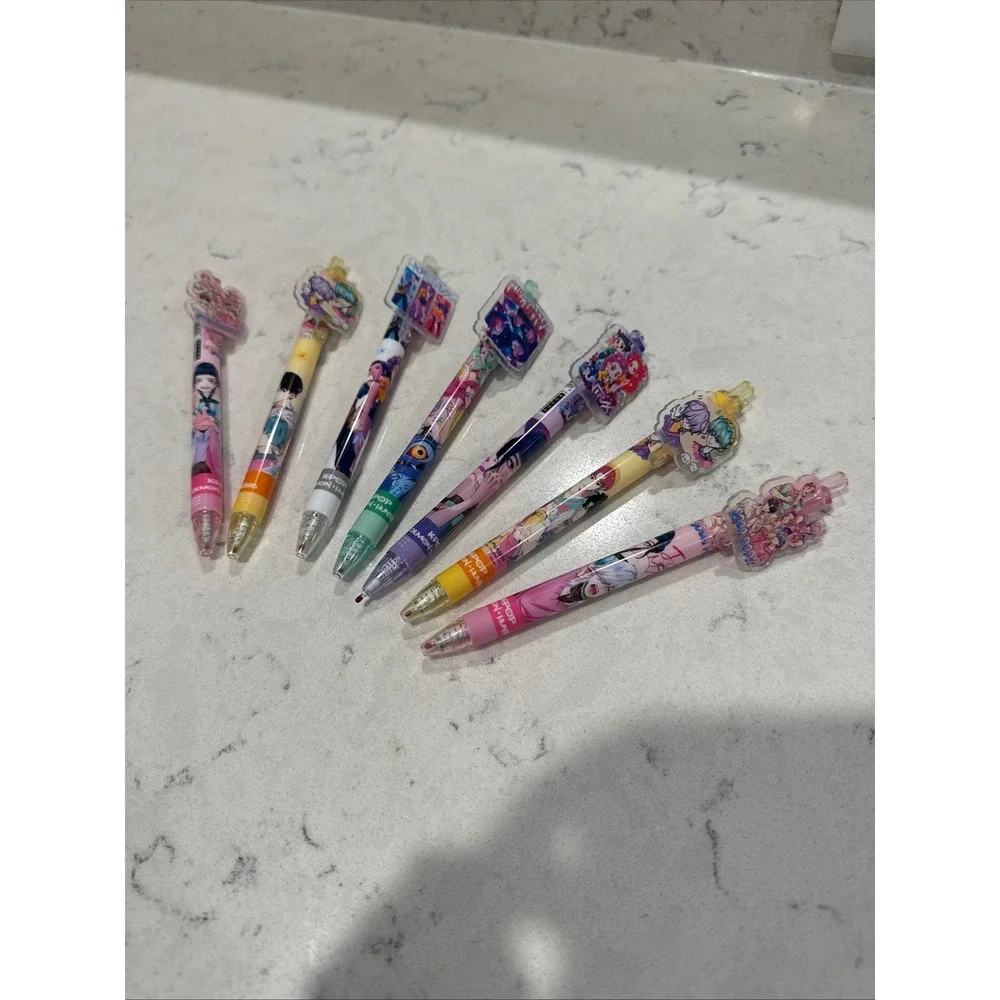 Anime Character Demon Hunter Pens Set of 7 Kawaii Cute‎ Drawing Writing